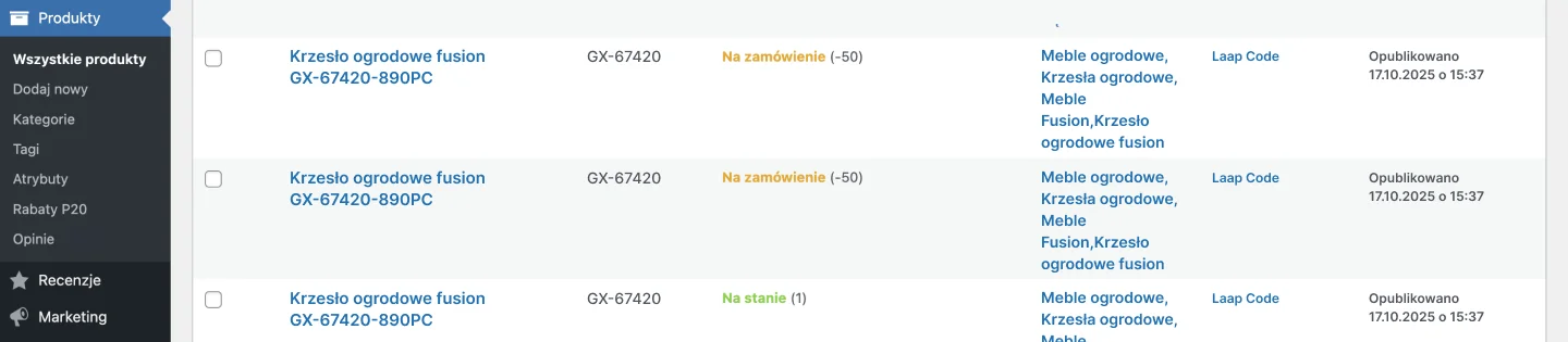 Weryfikacja produktów w sklepie WooCommerce